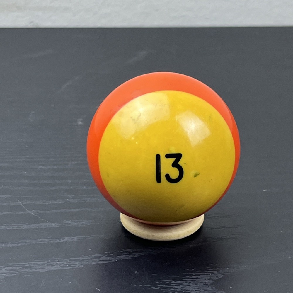Vintage #13 Orange White Stripe Pool Billiard Ball Replacement Single Ball